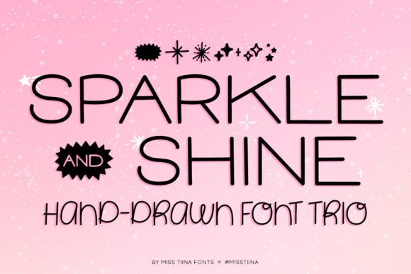Sparkle Shine Font Trio for Joyful Campaign Design