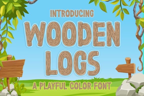 Wooden Logs: A Playful SVG Color Font for Branding